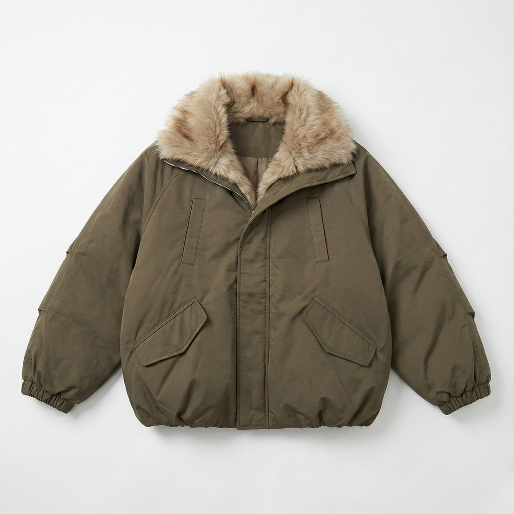 Nebula Veil Fur Bomber Jacket