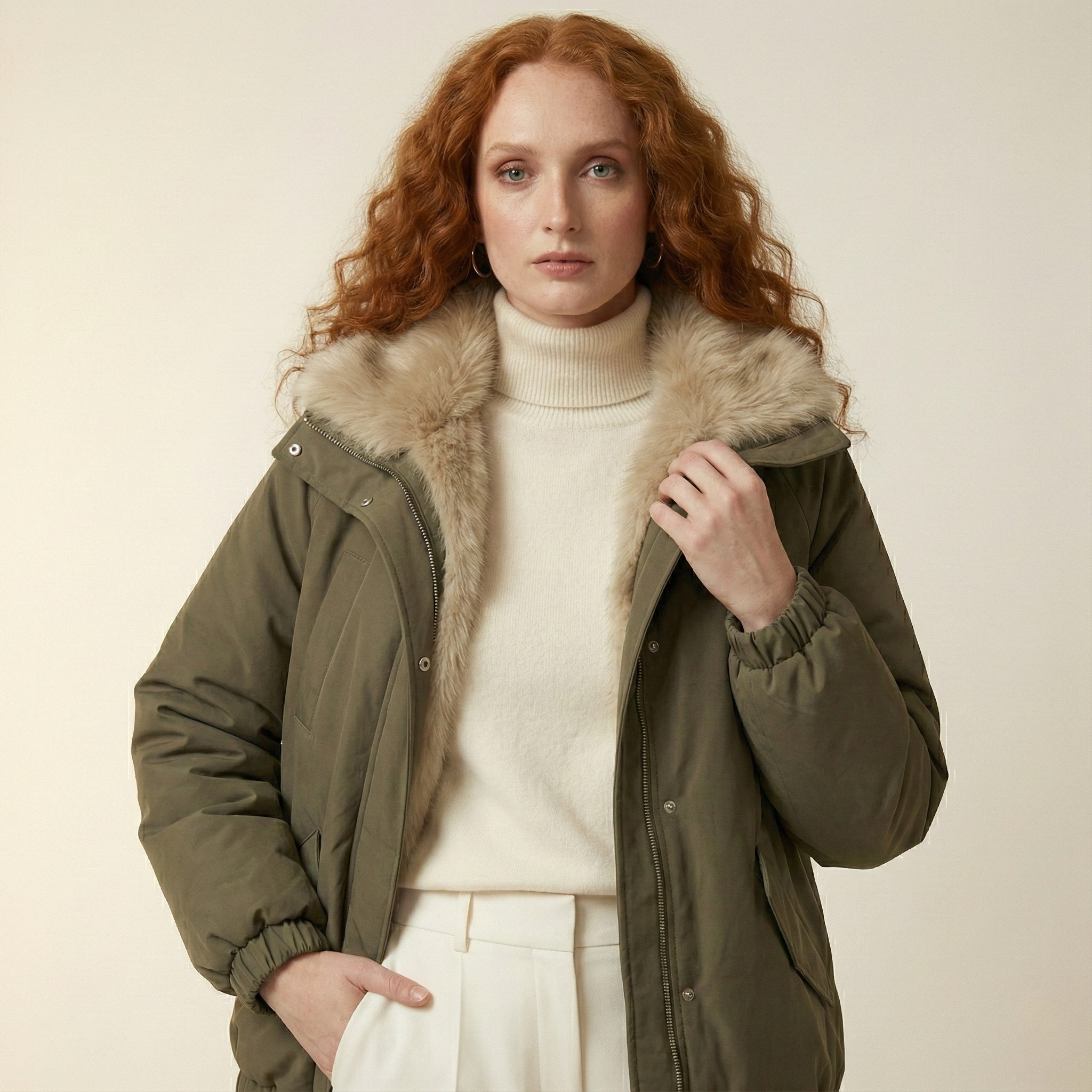 Nebula Veil Fur Bomber Jacket