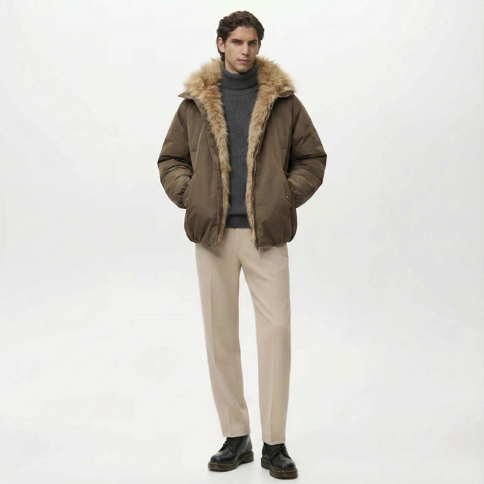 Twilight Aura Fur Bomber Jacket