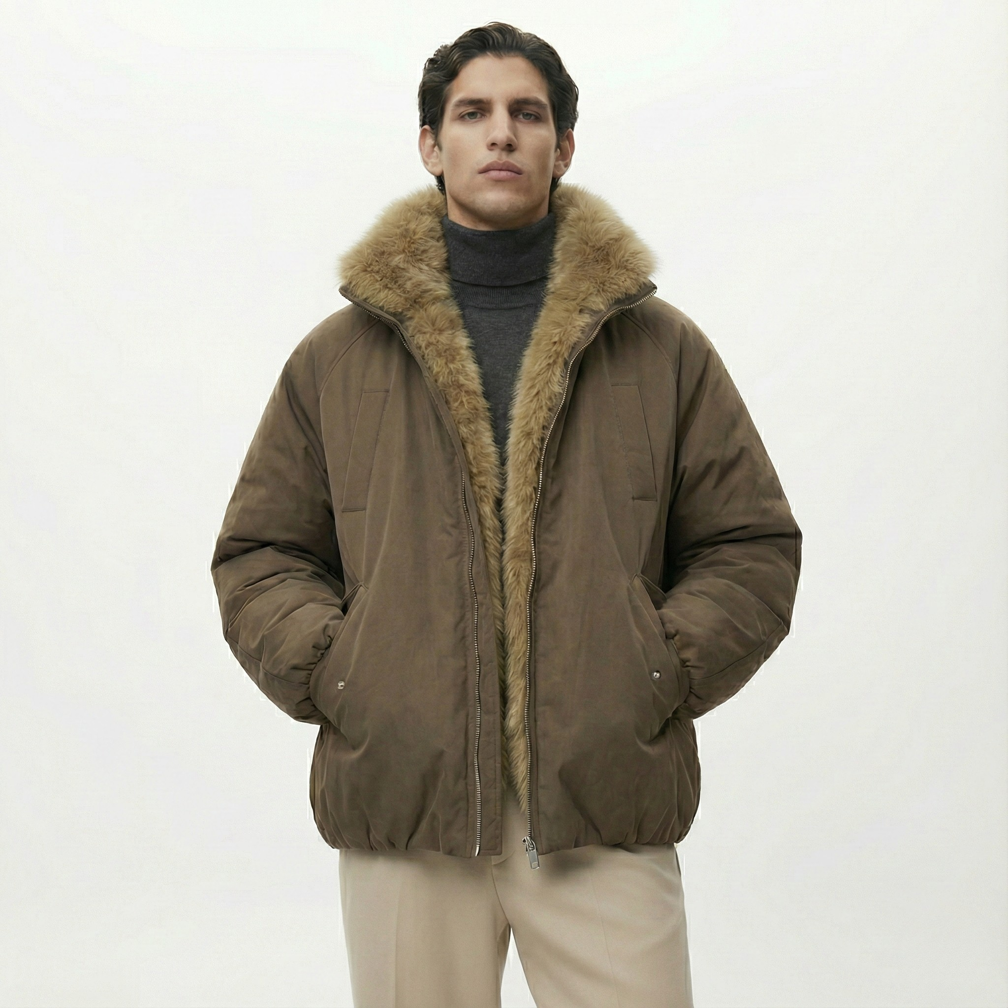 Twilight Aura Fur Bomber Jacket