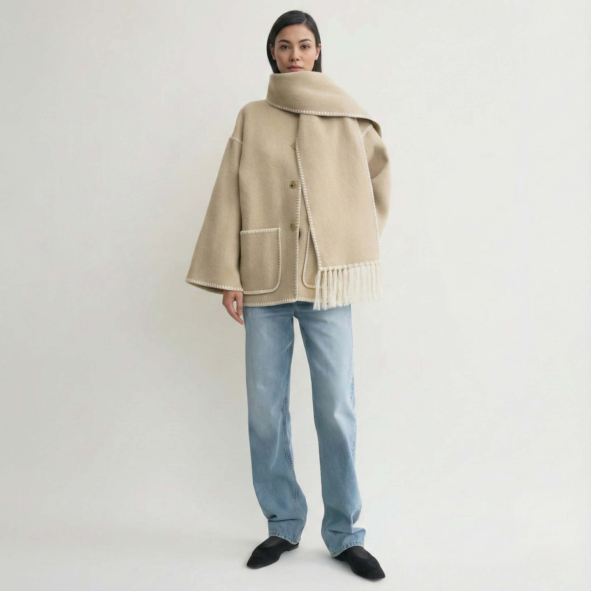 Atelier Wool Scarf Coat
