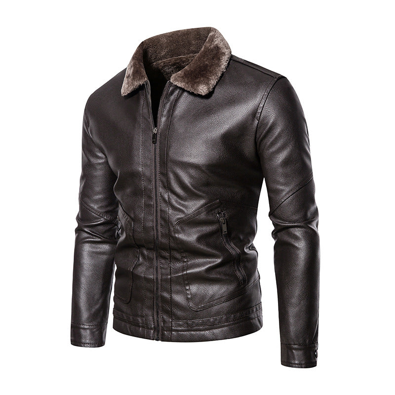 Virtuoso Fur Collared Leather Jacket