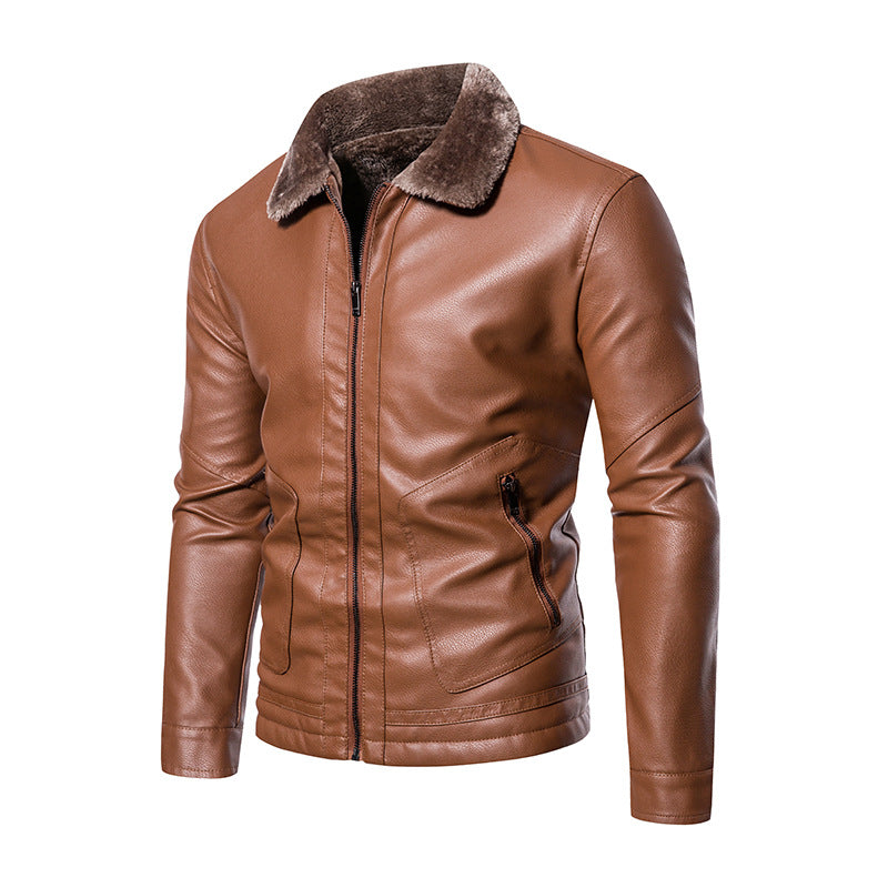Virtuoso Fur Collared Leather Jacket